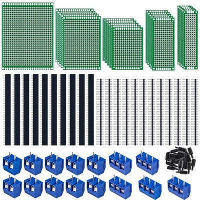 78Stk Lochrasterplatte Kit,21er Doppelseitig PCB Board Leiterplatte Lochraste...