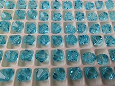36 Preciosa Machine Cut Bicone Beads 8mm Aquamarine