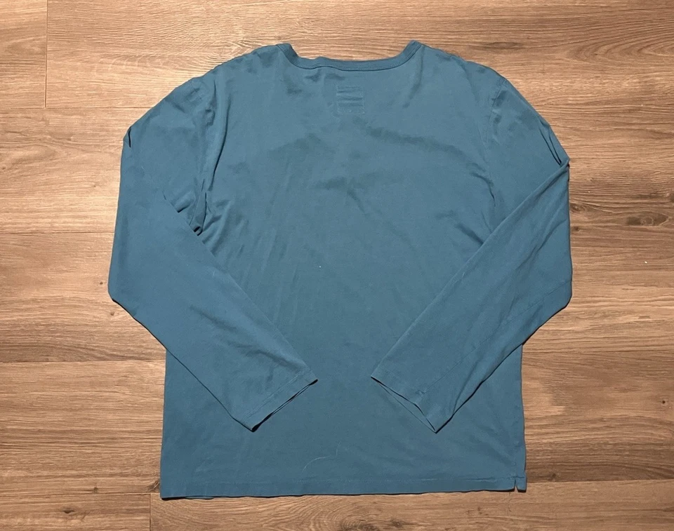 Marc Jacobs Stinky Rat Long Sleeve Henley Shirt Men’s Size Large Blue - Image 3 of 4