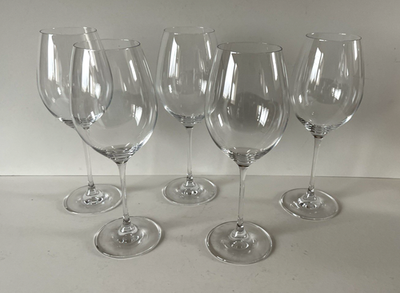 #ad Rona Slovakia 10quot; Wine Glasses 18 oz Set of 5 Full Body Reds Bordeaux NWT $48.00