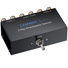 2-Way Amplifier Speaker Selector Switch ,Connect 2 Amps to 1 Speaker Pair or ...