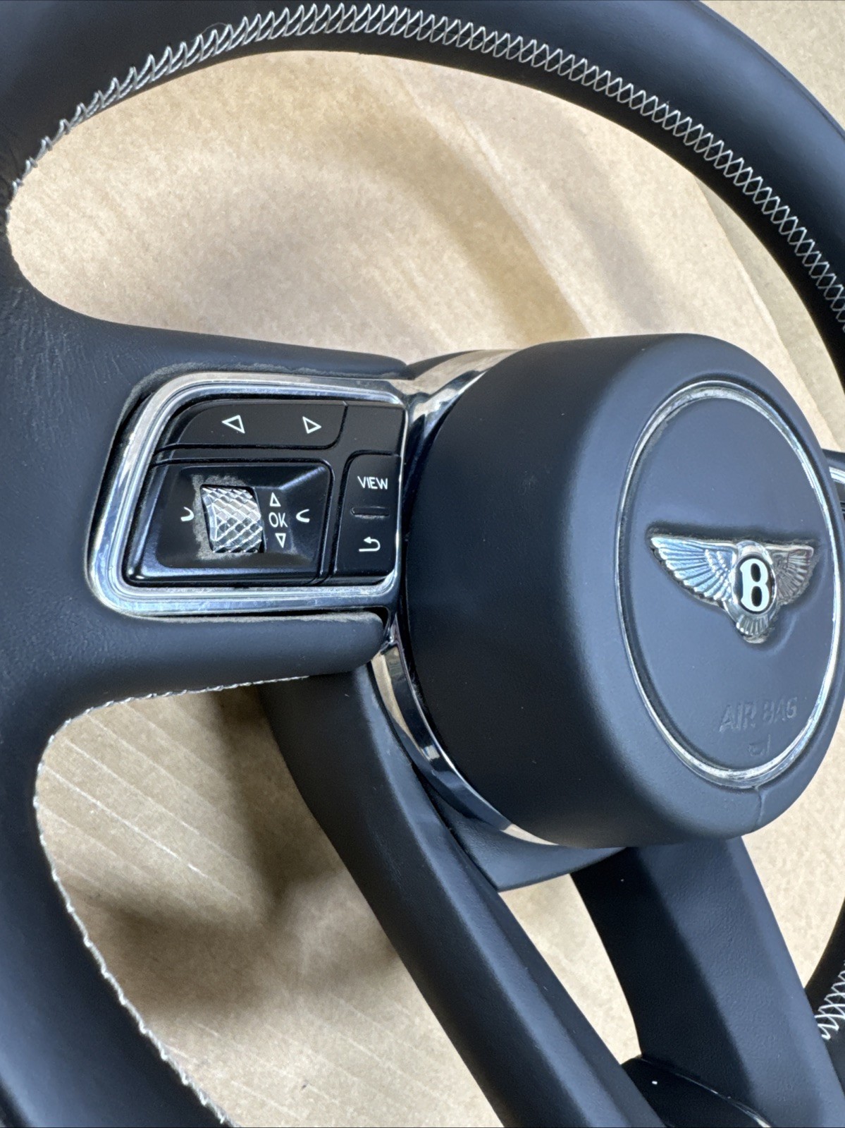 2016-2020 BENTLEY BENTAYGA DRIVER STEERING WHEEL BLACK LEATHER HEATED W/ PADDLE