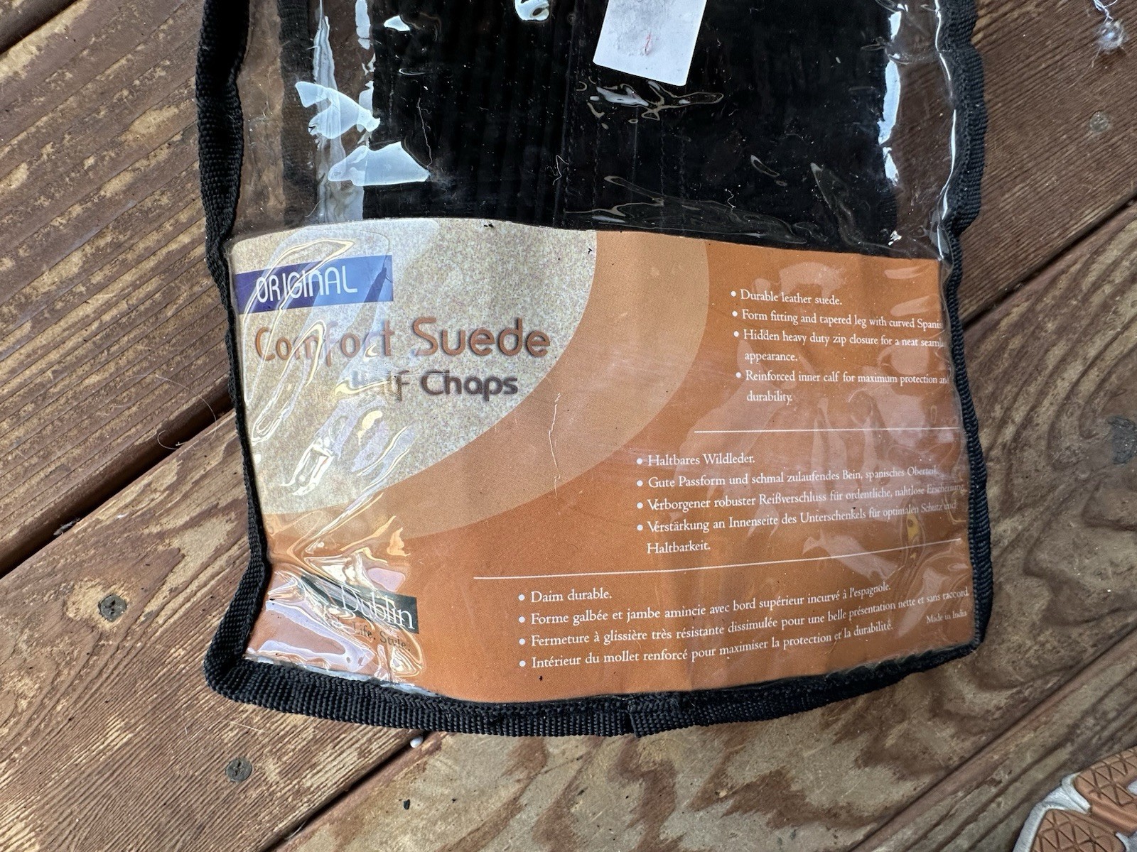 Dublin Sz Medium Black Suede Leather Comfort Half Chaps