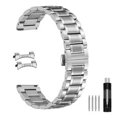 Quick Release Metal Chain Butterfly Clasp Watch Bands 18mm 19mm 20mm 21mm 22m...