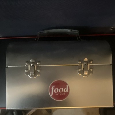 Food Network Silver Metal Lunchbox Collectible Classic Tin Storage Container