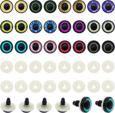 24Pairs 9mm Safety Eyes Craft Crochet Making with Washer Amigurumi Crochet Pr...