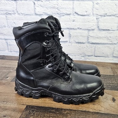 Rocky Alpha Force 2173 Side  Zip Boots Black 8 In. Leather Nylon Men s Size 12 W