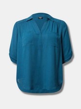  33 Torrid  Size 6 Harper Collared Pullover Blouse Minor Stains 