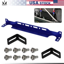Oil Cooler Bracket Universal 262mm Transmission Oil Cooler Mounting Bracket Blue