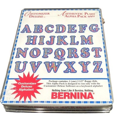 Vintage Bernina Customizer Deluxe Authentic Plaid Alpha Pack 1001 Embroidery
