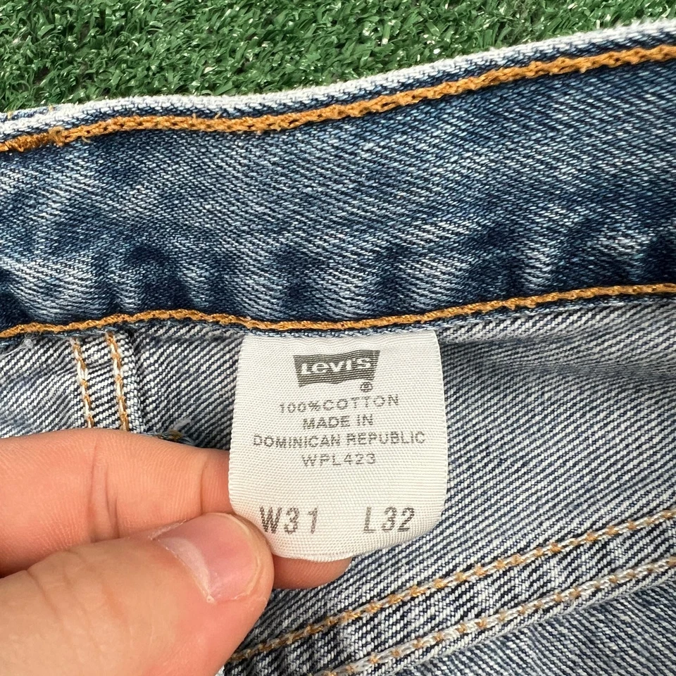 Jeans Vintage Levi's 501 Botón Mosca Pierna Recta 29x30" Azul Pestaña Roja Y2K Foto 2 de 4