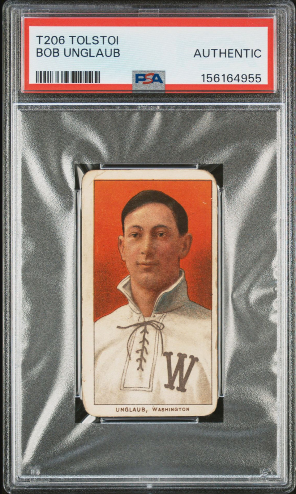 1909-11 T206 Bob Unglaub TOLSTOI PSA Authentic