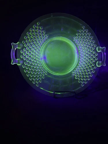 Liberty Works American Pioneer Uranium Depression Glass Serving Platter