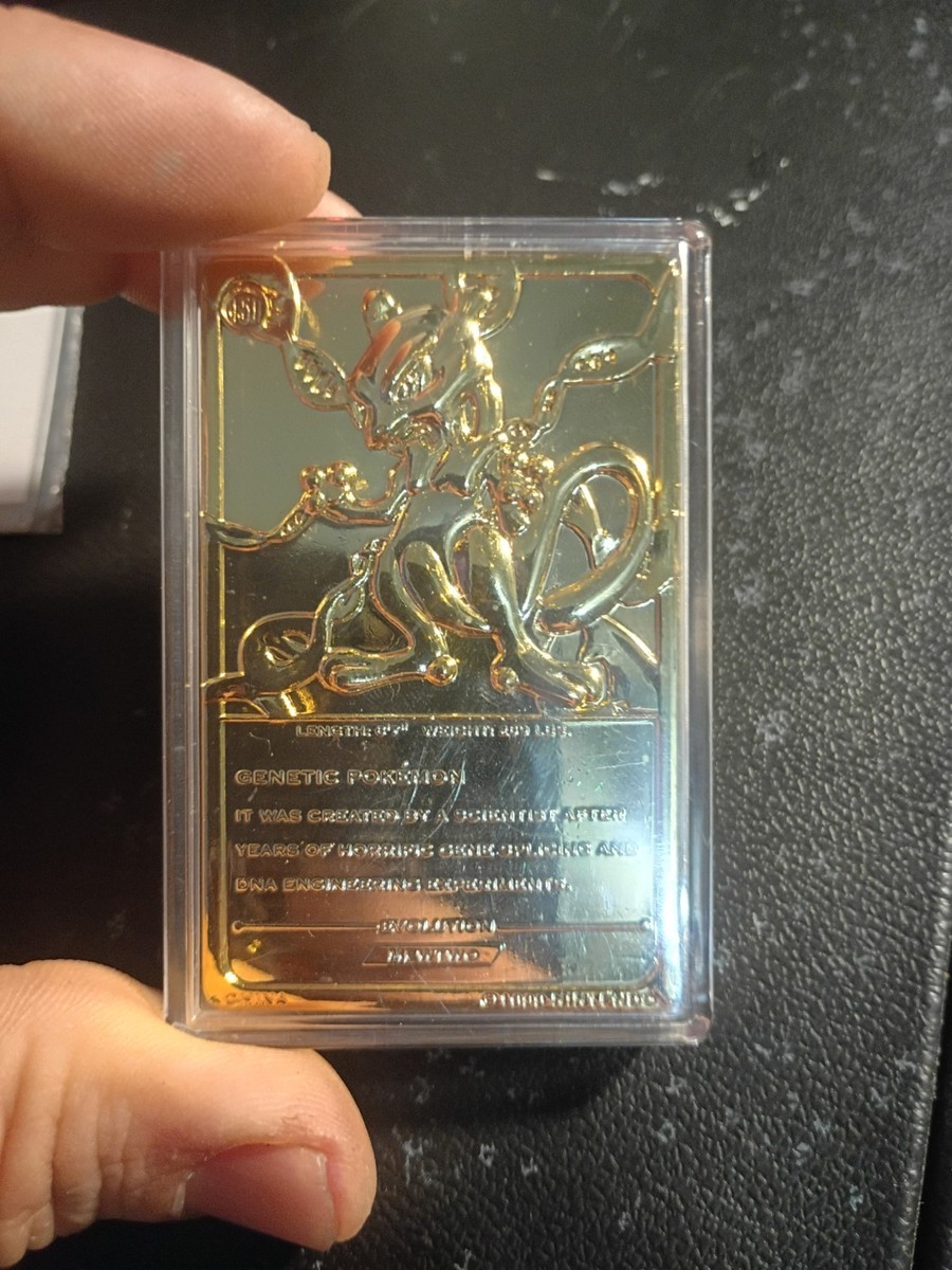 Pokmon 23k Gold Plated Mewtwo Burger King 1999 Sealed Pokball Trading Card