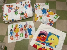 Vintage Stevens Sesame Street Twin Comforter Sheet Set W/ Towel Pillow Case 80’s