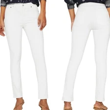 AG-ED Mari High Rise Slim Straight Fit White Denim Pant Sz 29