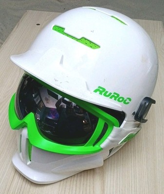 Ruroc RG-1 Viper Snowboard Ski Helmet - White/Green - Size M/L (57-61cm)
