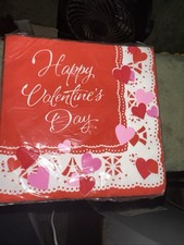 Paper Napkins, 2 Sets 4 Packages , Of  Happy Valentine's Day"