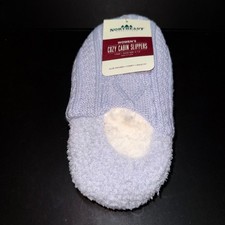 Northeast Outfitters Cabin Slippers Women S/M Blue NEW Aloe Infused Cable Knit