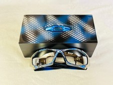Custom Oakley Pit Boss 1 Blue Holo Hex Sunglasses with Fuse Chrome Mirror Lenses