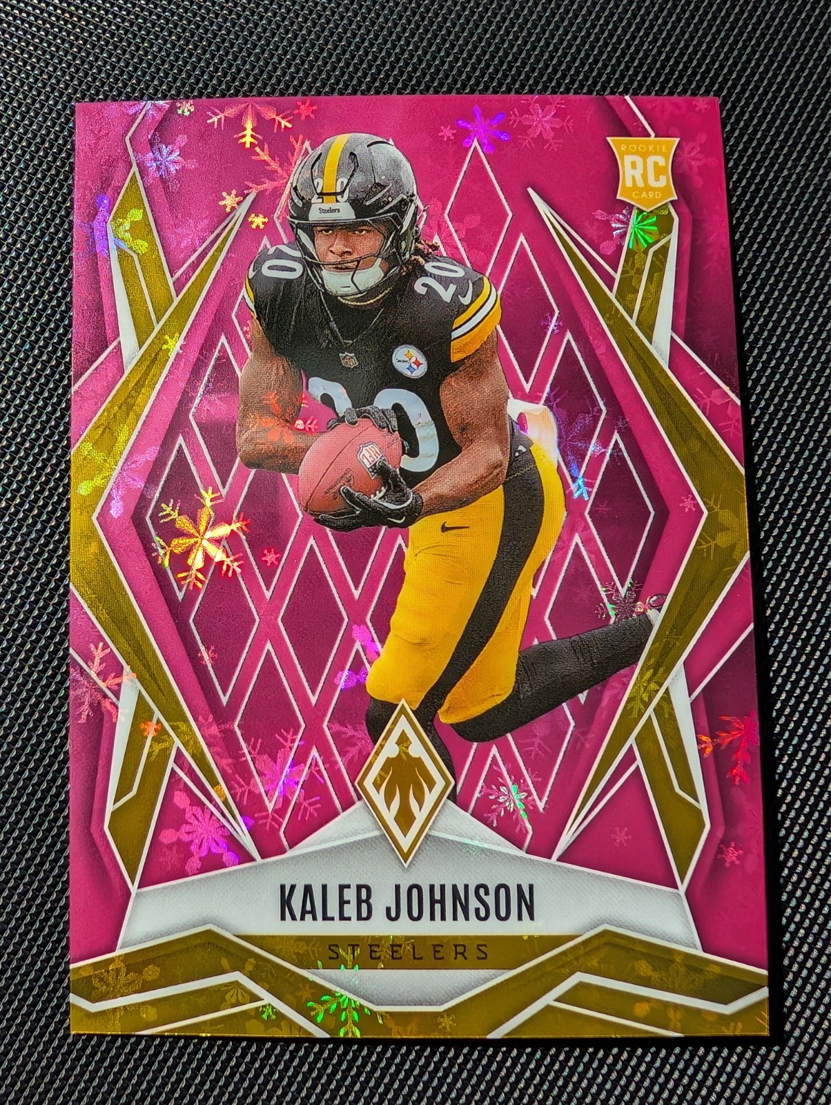 2025 Panini Phoenix - Rookies Kaleb Johnson #182 Pink Winter /299 (RC)