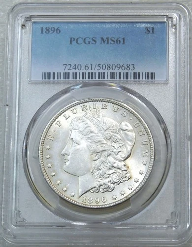 1896 P Morgan Silver Dollar PCGS MS61 Frosty White PQ New Holder #J240B