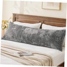 Velvet Body Pillow Cover with Zipper, Soft and 54" x 20" Pack of 1 Grey