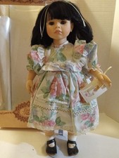 Rare Vintage 1993 17" PA4777 Pauline Bjonnen Jacobson Porcelain Doll With Stand