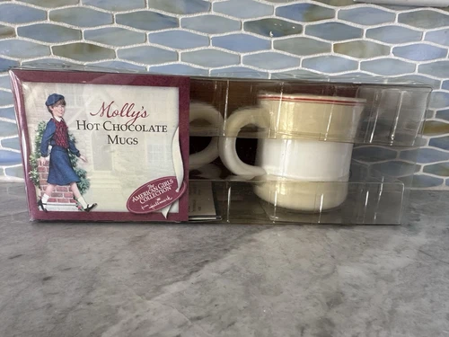 2 American Girl Mugs Pleasant Co. Hallmark MOLLY'S Hot Chocolate 2002 New In Box