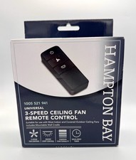 Hampton Bay Universal 3-speed Ceiling Fan Remote Control with Dimming Black