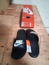 NIKE Slides BENASSI JDI 343880 090 Black with White Stripe - Asst Sizes