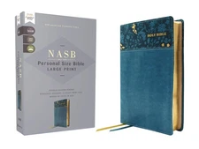 NASB, Personal Size Bible, Large Print, Leathersoft, Teal, Red Letter, 1995...