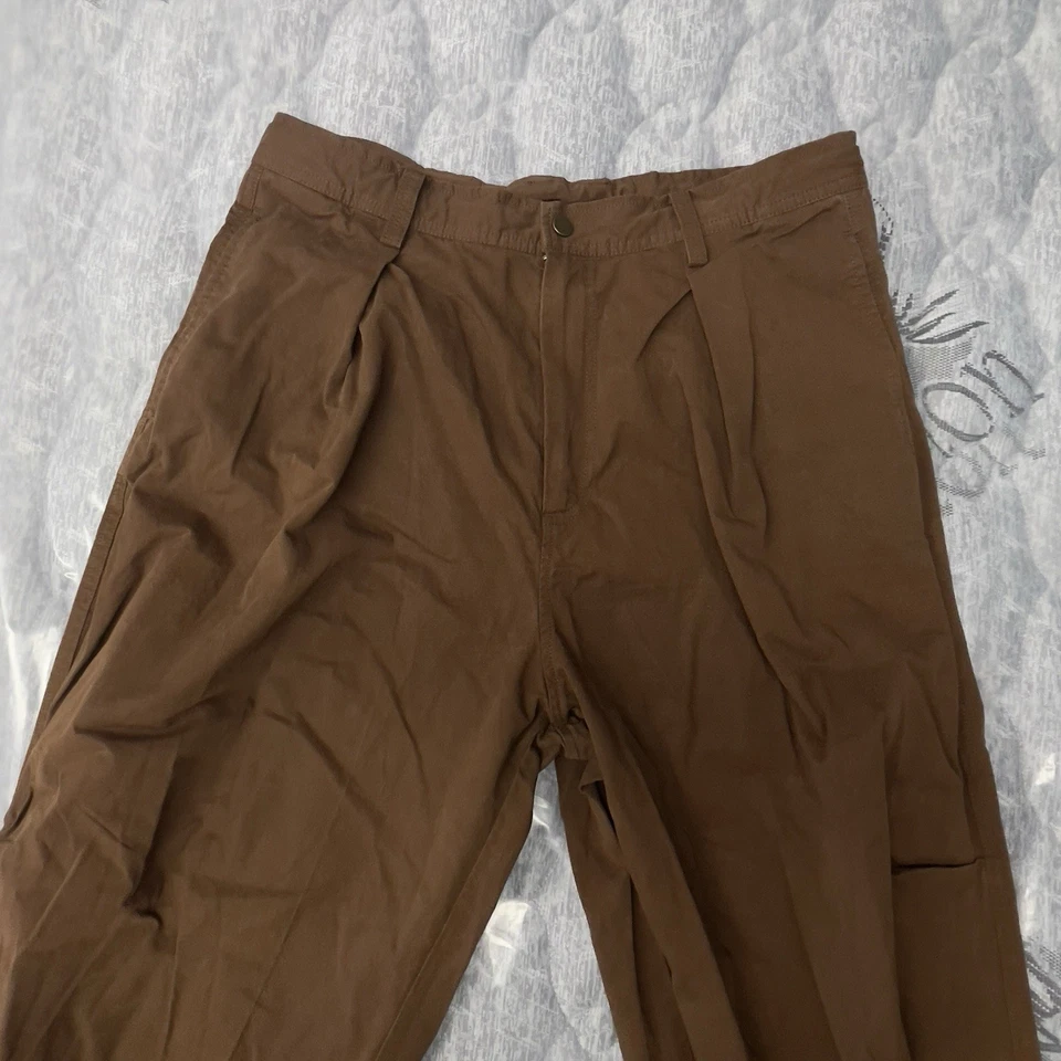 Pantalones Croquis Samuel Drira Marrón Sueltos Hombres Talla M Recortados W32L27 Algodón Cordón Foto 2 de 4