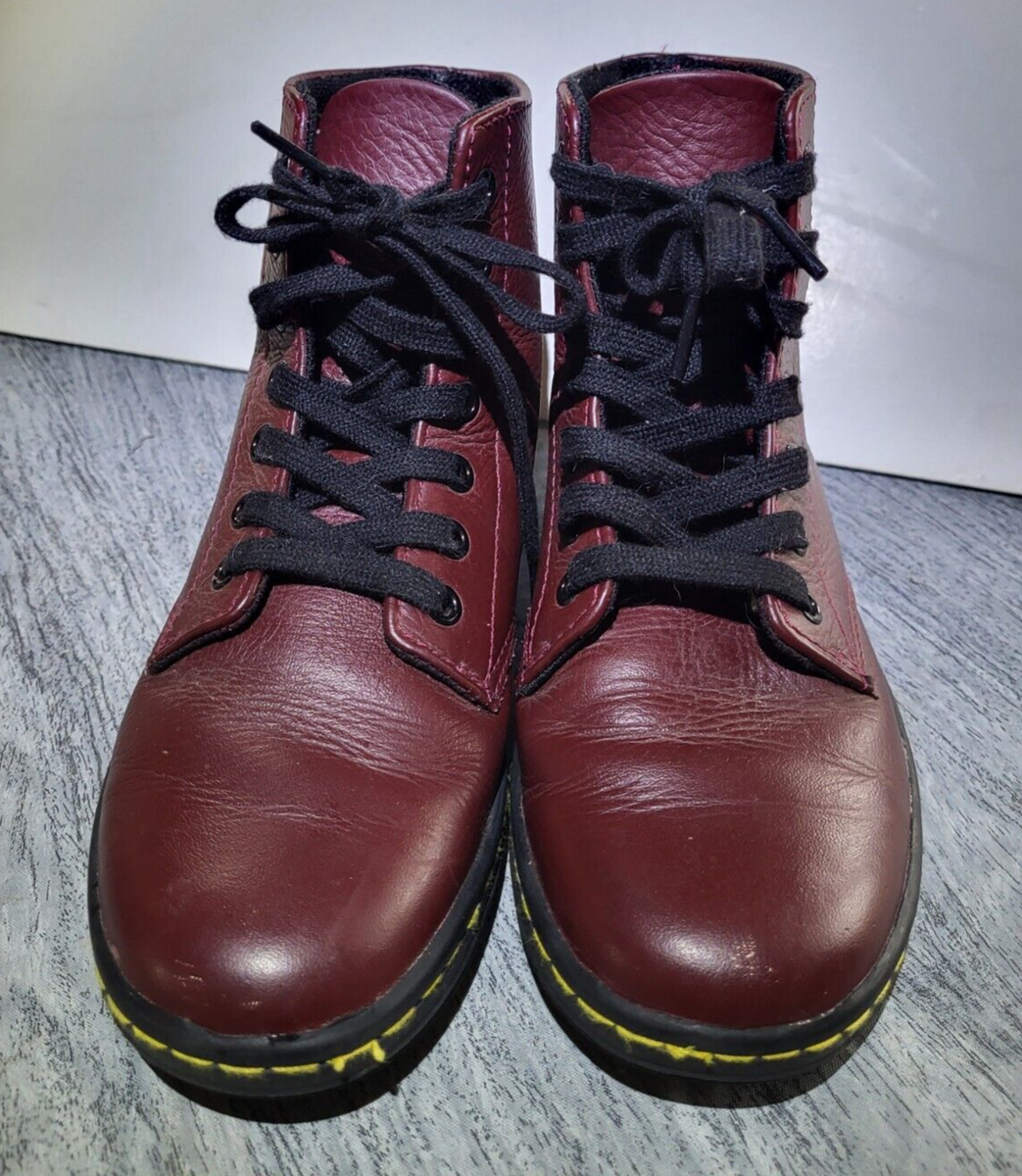 Doc Martens Leyton Leather Women's Boots Air Wair Cherry Red, Size