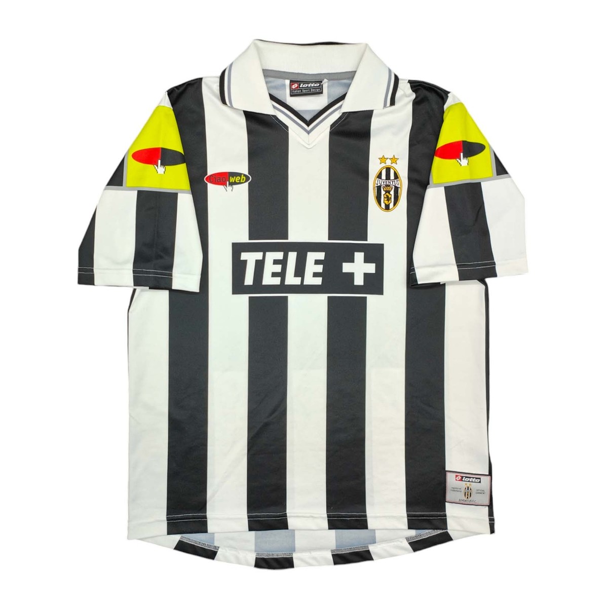 RARISSIMA MAGLIA DA CALCIO AMICHEVOLE LOTTO JUVENTUS TELE+ 17 FOOTBALL JERSEY