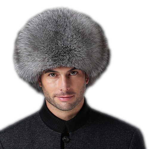 Winter Real Fox Fur Bomber Hat Men 