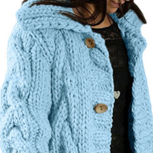 Ladies Loose Chunky Overcoat Women Cable Knitted Winter Baggy Cardigan Sweater - Picture 68 of 72
