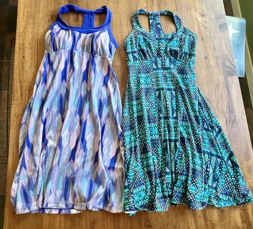 Lot (2) Prana Women Extra Small XS Dress Athletic Halter Sundress Built In Bra - Picture 2 of 11