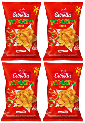 4 ESTRELLA TOMATO SALSA Flavor Potato Chips Crisps Snacks Bags 180g 6.4oz