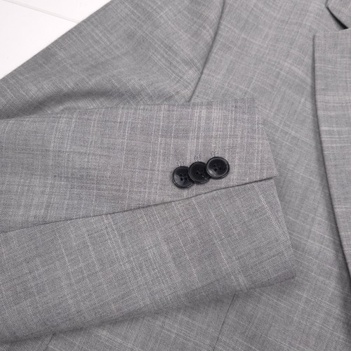 $495 Hugo Boss Arti 232x Gray Melange Performance Suit Jacket Blazer Mens 42R - Picture 3 of 10