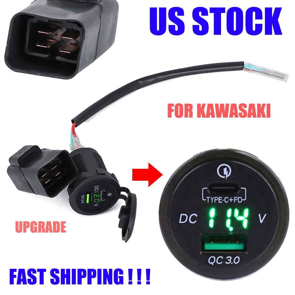 Motorcycle USB Charger Socket Voltmeter For Kawasaki Versys 650