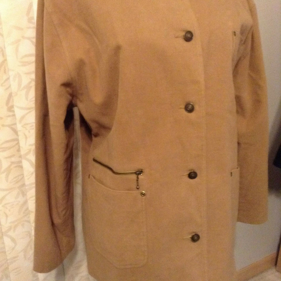 Chaqueta de mujer vintage Elements by Spiegel color tostado con botones y bolsillos talla XL Foto 3 de 4