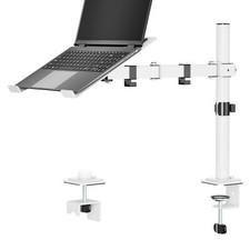 White Laptop Desk Mount with Vented Tray for Notebook up to 17 inch, Fully Ad...