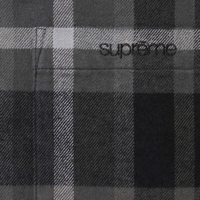 Supreme Plaid Flannel Shirt FW23 3colors Black Blue Green Size S