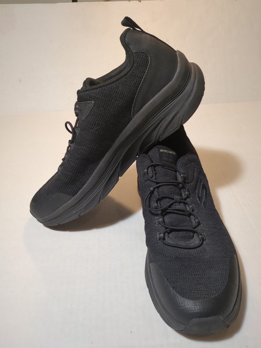 Skechers Men's D'lux Walker Comfort Shoes Black Size 14 232045-BLK Minimum  Wear