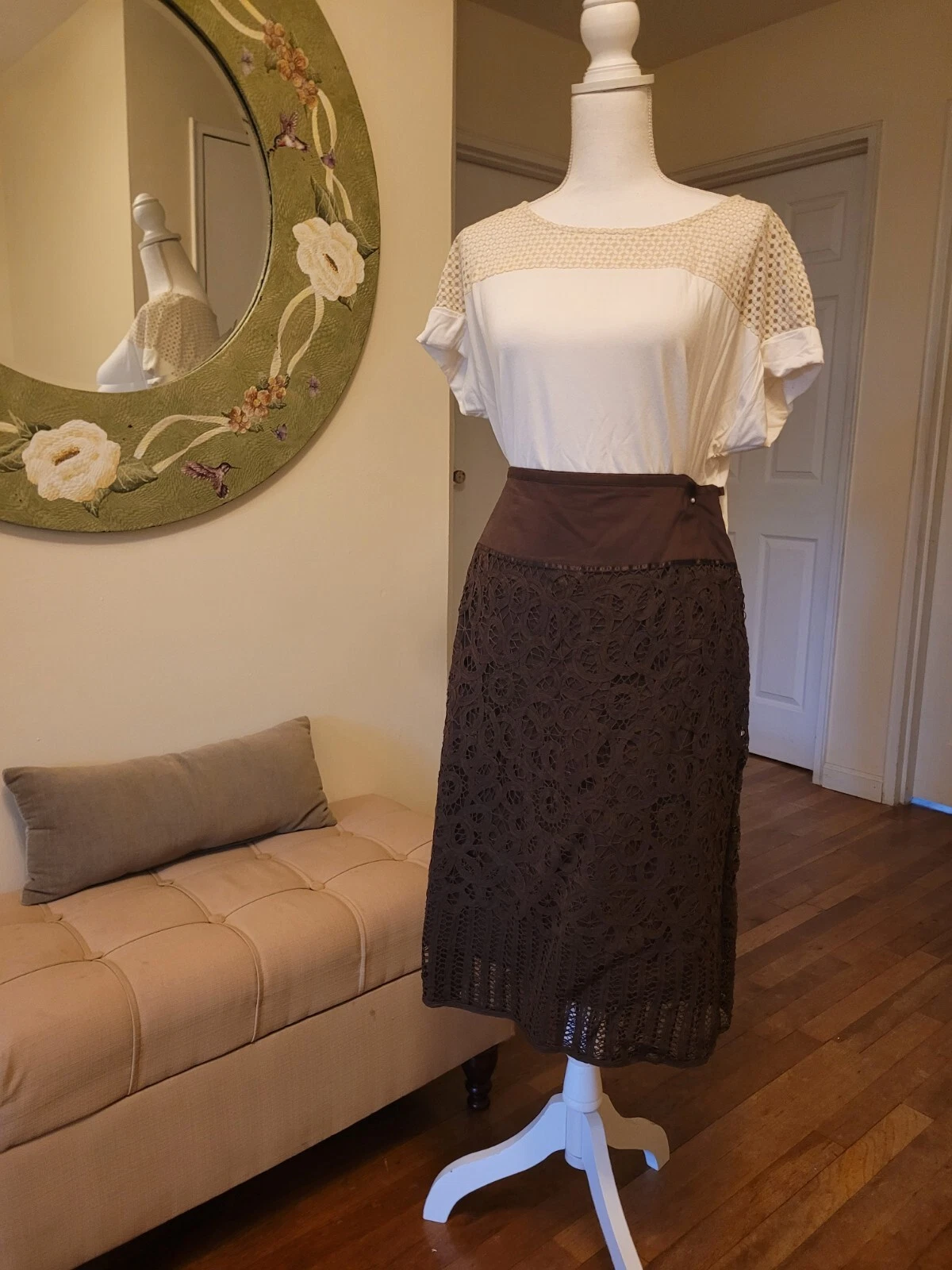 Apt. 9 Sz12 Brown Crochet Skirt