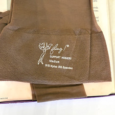 VTG Fling Thigh High Support Hosiery Stockings Size Med Beige Seamless New NOS