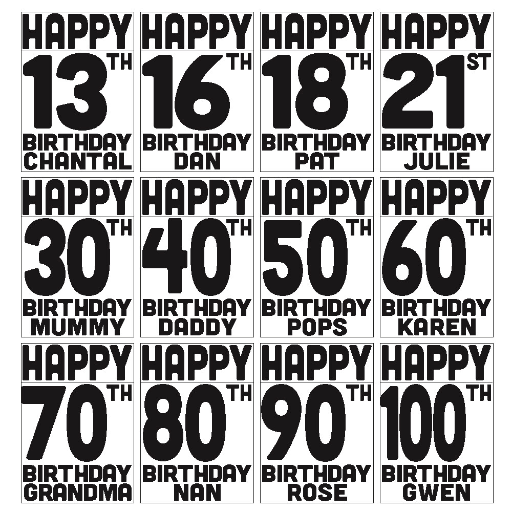 Happy Birthday IronOn Transfers 13th 16th 18th 21st Create your own T