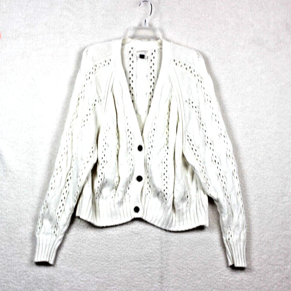 Universal Thread Cable Knit Open Weave Sweater Iv… - image 10