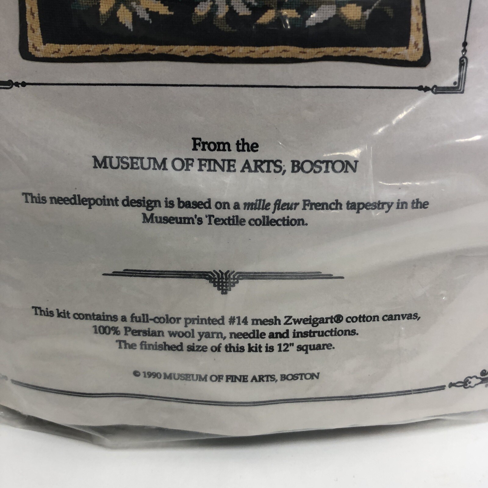 Partridge Birds Folk Needlepoint Kit Museum of Fine Arts Boston Vintage